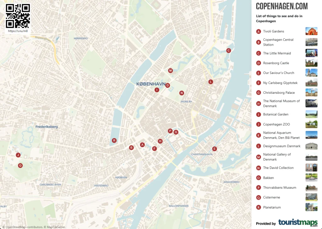 copenhagen tourist map